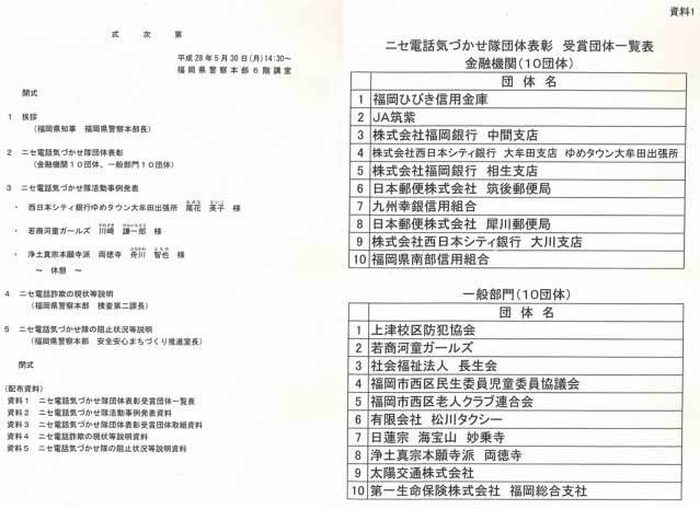 ニセ電話気づかせ隊　団体表彰を受けました。